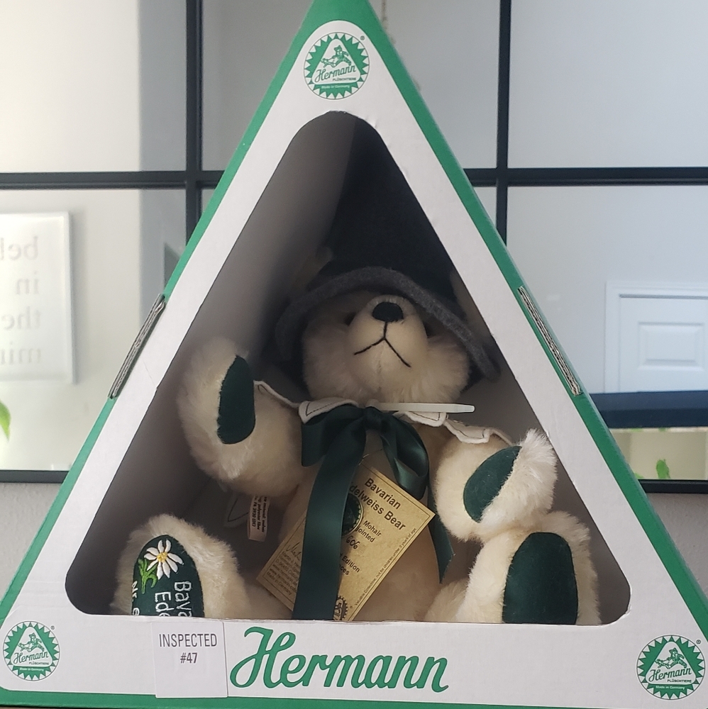 Vintage "Rare" Limited Edition Hermann Bavarian Edelweiss Mohair Teddy Bear #606